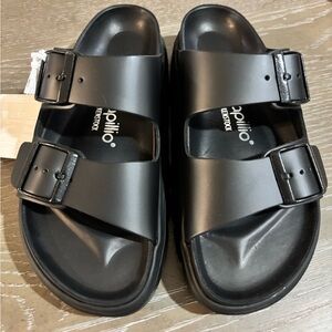 Black Leather Arizona Chunky Birkenstock Size 6